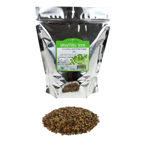 Miniatura 9 de Semilla de germinación de lentejas verdes secas orgánicas: 2.5 lb - Lentejas secas para plantar semillas de jardín, sopa, cocinar o ensalada