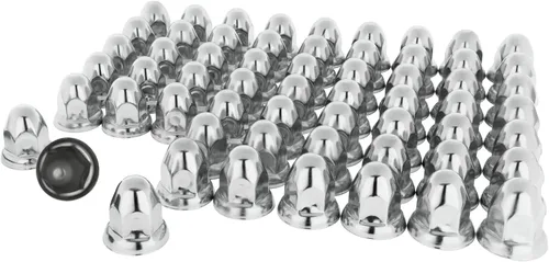 Miniatura 7 de Juego completo de cubiertas de cubo cromadas para semirremolques - Kit con 2 cubiertas delanteras, 4 traseras y 60 cubiertas de tuerca de 33 mm
