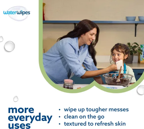 Miniatura 4 de WaterWipes Paquete de 540 unidades originales (9 paquetes) y toallitas texturizadas limpias, 240 unidades (4 paquetes), sin plástico, 99.9%