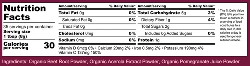 Miniatura 5 de Cherie Sweet Heart USDA Superalimento en polvo orgánico de remolacha, óxido nítrico 3 en 1, apoya la presión arterial saludable y la circulación
