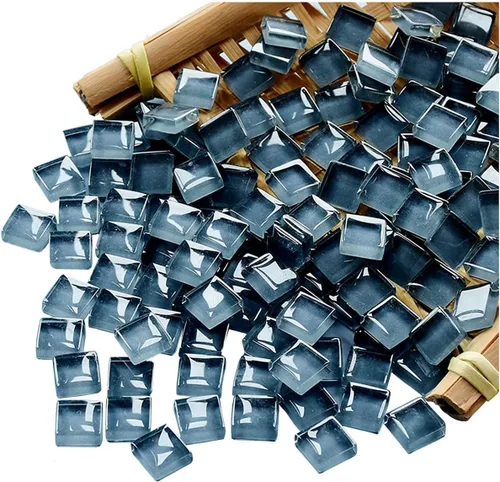 Miniatura 22 de 100 Piezas de Azulejos de Mosaico a Granel de Colores Surtidos, Azulejos de Vidrio Opaco para Manualidades de Mosaico DIY, Adornos para el Hogar