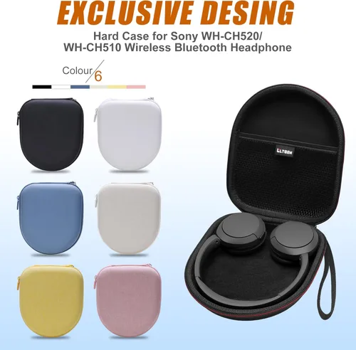 Miniatura 2 de LTGEM - Funda compatible con auriculares Sony WH-CH520 / WH-CH510, funda rígida de transporte de viaje para auriculares Sony WH-CH520 (negro)