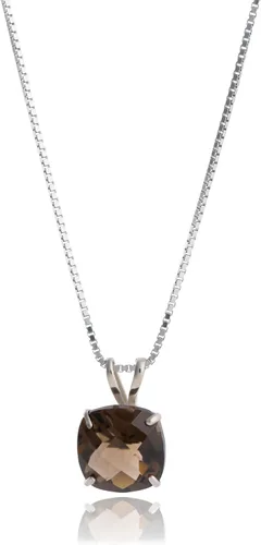 Miniatura 11 de MAX + STONE Cushion Cut Gemstone Necklace 8mm Solitaire Birthstone Necklace for Women Gemstone Pendant Necklaces with 18 inch Box Chain