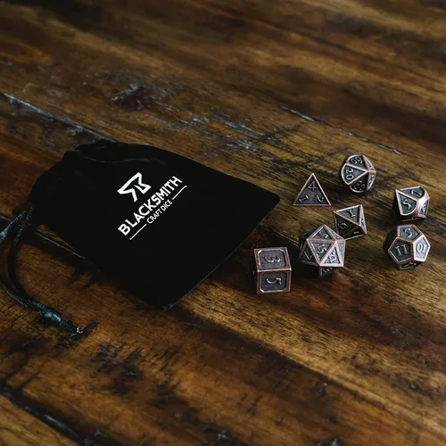 Miniatura 6 de HEIMDALLR Juego de dados de metal DND, 7 piezas, juego de dados de metal indestructibles con bolsa de dados; juego de dados D&D