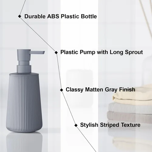 Miniatura 2 de Uaniar Juego de 2 dispensadores de jabón de baño, dispensador de jabón gris para cocina, pequeños dispensadores de jabón de manos de plástico de 8.5
