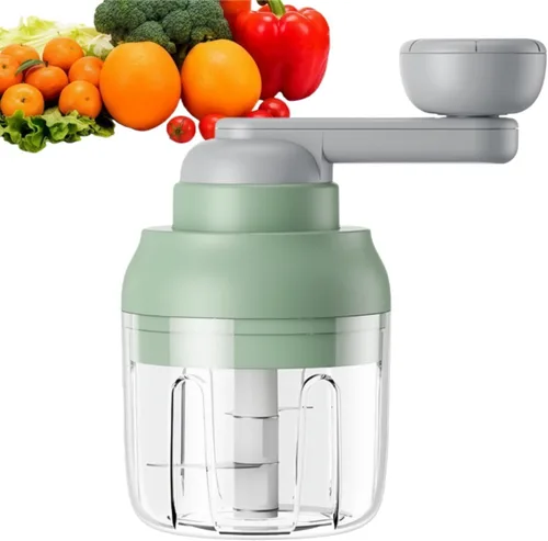 Procesador de alimentos manual multifuncional, picador de verduras, picador de cebollas con mango manual con recipiente transparente, picador de
