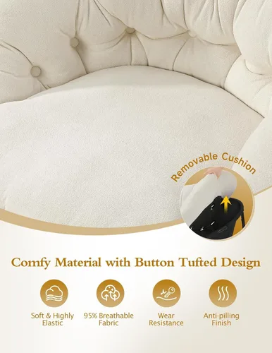 Miniatura 5 de Kidirect Mecedora para Guardería, Mecedoras Modernas Tapizadas para Guardería y Silla de Lectura Redonda con Cojín Removible, Cómoda Mecedora