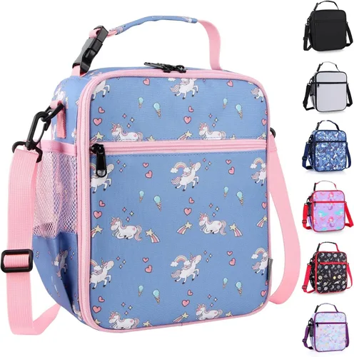 Miniatura 14 de Bolsa de almuerzo aislada para niños, bolsas de picnic térmicas con correa ajustable para adultos, niños, mujeres, hombres, niños y niñas