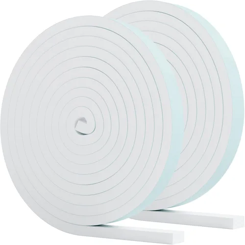 Miniatura 7 de Sello de aislamiento de 33 pies para puertas y ventanas, resistente a la intemperie, sello autoadhesivo de 3/16 pulgadas x 3/8 pulgadas, cinta Blanco