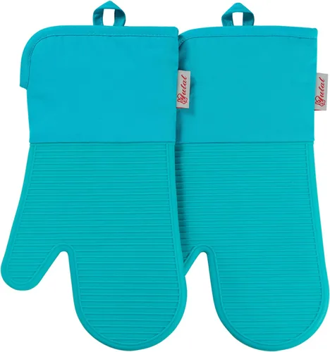 Miniatura 15 de YUTAT Silicone Oven Mitts,Heat Resistant 500F Kitchen Mitts 2PCS,Waterproof Cooking Gloves with Soft Polyester Filling for Kitchen Cooking Baking