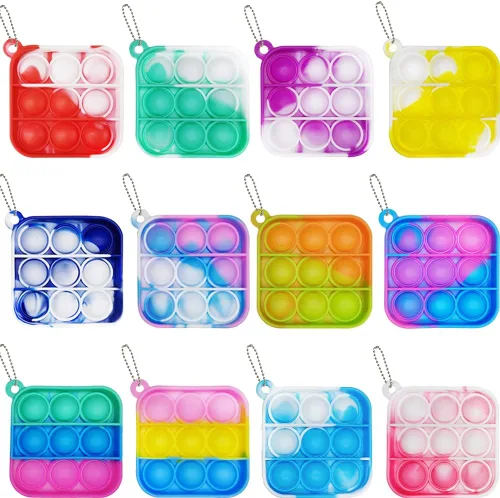 12 piezas de mini juguetes sensoriales de burbujas para presionar, juguete a granel para recuerdos de fiesta, premios para estudiantes de aula,