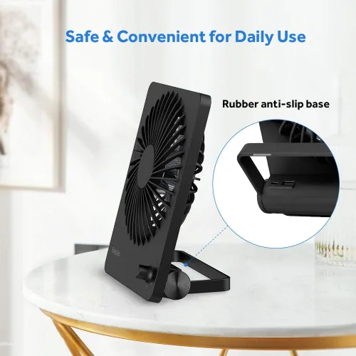 Miniatura 8 de EasyAcc Ventilador de escritorio con batería recargable, ventilador de viaje personal portátil de 6000 mAh, tiempo de funcionamiento máximo de 26