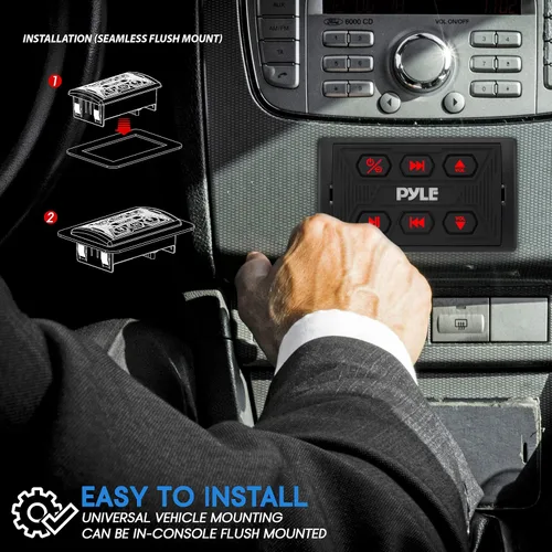 Miniatura 4 de Pyle Paquete de controlador Bluetooth inalámbrico para automóvil, receptor multimedia Bluetooth con amplificador y accesorios para automóvil