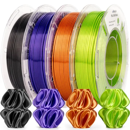 Miniatura 23 de AMOLEN Paquete de filamento PLA de seda para impresora 3D de 4.4 lbs, paquete de ácido poliláctico de doble color de 0.069 in, filamento PLA