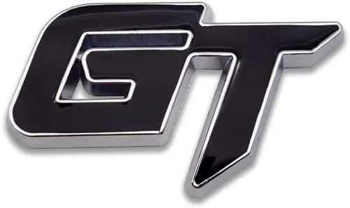 Emblema de coche con logotipo de GT de metal cromado Insignia 3D de alta calidad Auto Racing Sport Sticker Grand Tourer (Negro)