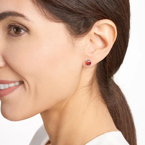 Miniatura 10 de Amazon Essentials Aretes redondos de plata de ley con piedra natal (anteriormente colección Amazon)