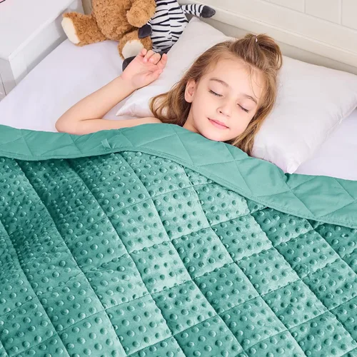 Miniatura 130 de Manta con Peso Azul para Adultos 12 libras, 48"x72", Tamaño Twin Full Manta Pesada Refrescante para 110-130 libras, Mantas Grandes de Microfibra