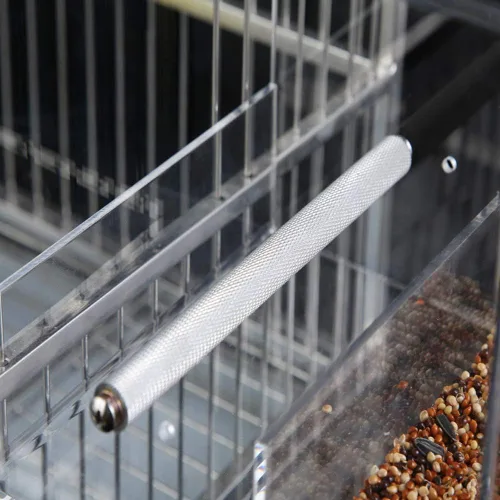 Miniatura 3 de Comedero automático para pájaros sin ensuciar, jaula para mascotas, contenedor de comida para semillas para periquito, canario, cacatúa, loro