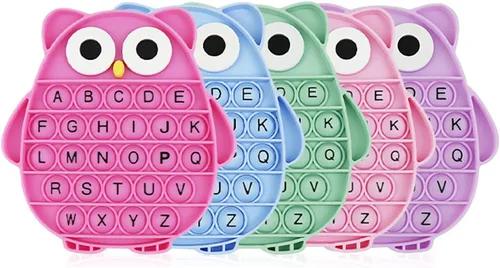 Miniatura 7 de Bulingna - Juguete sensorial de burbujas Push Pop, juguete de silicona para aliviar el estrés, herramientas educativas en forma de lechuza