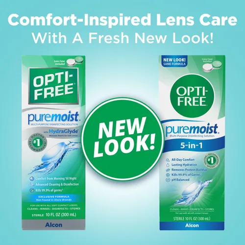 Miniatura 2 de Opti-Free Puremoist Solución multiusos de limpieza y desinfección de lentes de contacto con estuche para lentes, 10 onzas líquidas (paquete de 1)