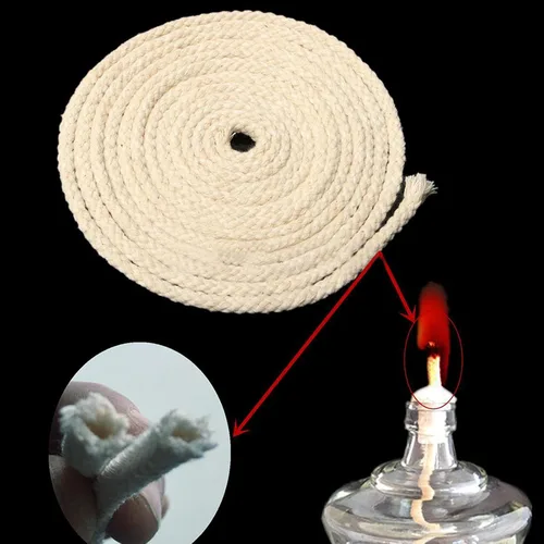 Miniatura 2 de Quemador redondo de mechas de algodón de 10 pies de diámetro de 3/16 pulgadas para lámpara de alcohol de aceite de queroseno