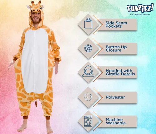 Miniatura 4 de FUNZIEZ! - Disfraz de Halloween para adultos, de animales y criaturas marinas mameluco de felpa para adultos (mujeres y hombres)