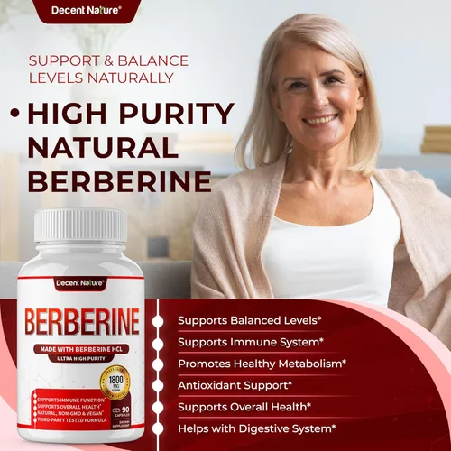 Miniatura 4 de Suplemento de berberina de 1800 mg – Berberina HCl de primera calidad 97% de alta pureza, apoya el sistema inmunológico, clorhidrato y extracto