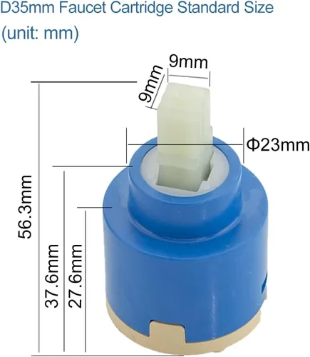 Miniatura 3 de Diámetro 1.378 in Reemplazo de cartucho de grifo de cerámica para grifo de ducha de lavabo de cocina de una sola manija, válvula de grifo de cerámica