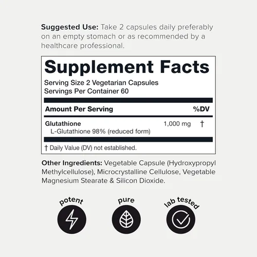 Miniatura 7 de Toniiq Cápsulas de glutatión de ultra alta resistencia certificadas por NSF - Fórmula concentrada de 1000 mg - 98% más altamente purificadas