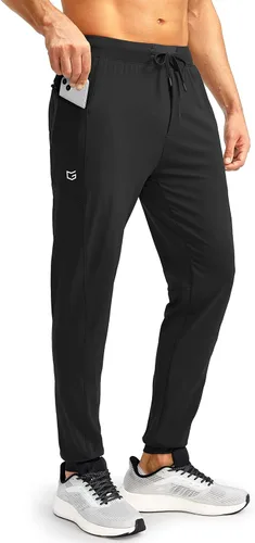 G Gradual Pantalones deportivos para hombre con bolsillos con cremallera, elásticos, cónicos, pantalones deportivos para hombre, entrenamiento,