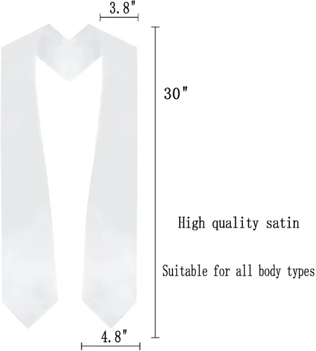 Miniatura 2 de gradois Unisex Adult Plain Graduation StoleSash 60" long