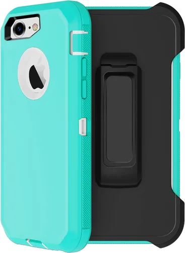 Miniatura 18 de Funda para iPhone 8 y iPhone 7, resistente, con función atril, protector de pantalla integrado, 4 en 1, fuerte y resistente a prueba de golpes