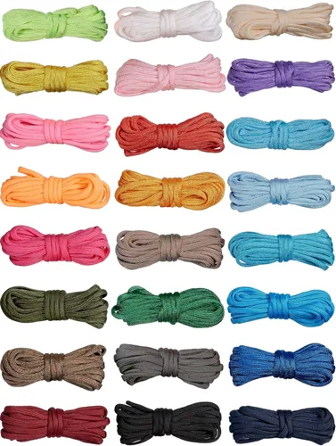 24 piezas de cuerda de paracaídas de 10 pies 550 multifunción, cuerda de paracaídas, kit de cuerda para hacer manualidades, para cordones, llavero,