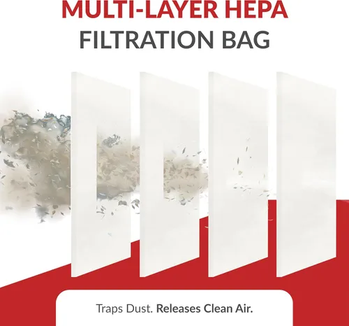 Miniatura 3 de Atrix VACBP6-50 Filtros HEPA de repuesto para aspiradora Atrix mochila, paquete de 50, color blanco