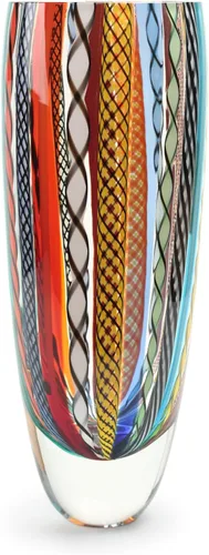 Miniatura 8 de Ca D Oro - Jarrón de cristal Boho con bastones de colores soplado a mano estilo Murano Art Glass - Modelo 208 MS