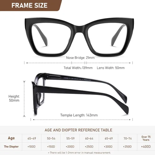 Miniatura 5 de LKEYE - Gafas de lectura de gran tamaño para mujer y hombre, estilo Oprah, con bloqueo de luz azul, para computadora, montura cuadrada, bisagra