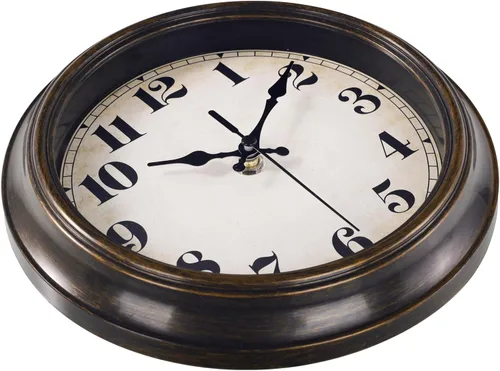 Miniatura 6 de Yoiolclc Reloj de pared vintage de 8 pulgadas, retro, relojes de pared silenciosos que funcionan con pilas, para cocina, baño, dormitorio, Bronce