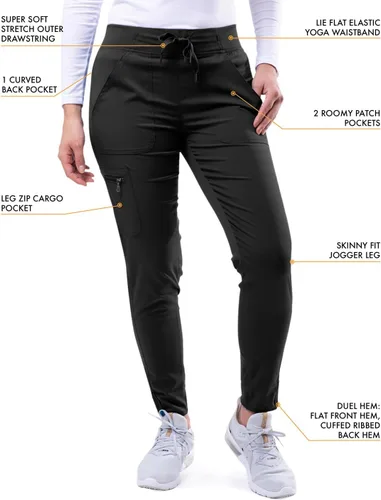 Miniatura 4 de Adar Pro - Conjunto de ropa quirúrgica que facilita el movimiento para mujer, blusa quirúrgica con cuello en V en corazón y pantalón quirúrgico