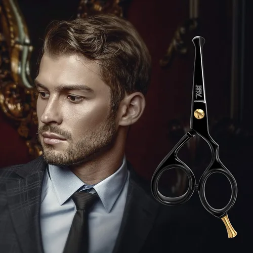 Miniatura 5 de BRV MEN Tijeras pequeñas de punta redondeada para hombres de 4.2 pulgadas Acero inoxidable de alto carbono Pelo de nariz para hombres Tijeras