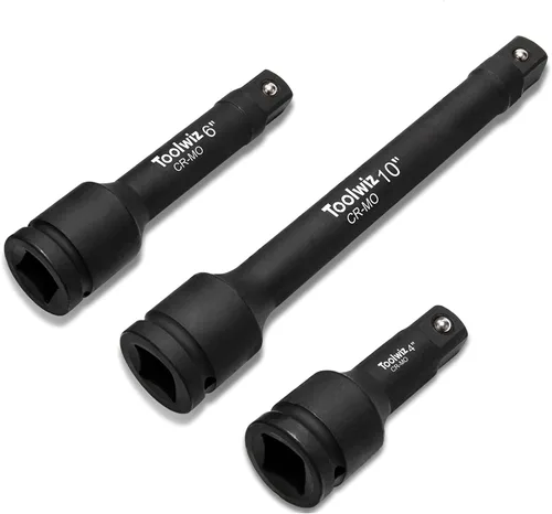 Miniatura 7 de Toolwiz Barra de Extensión de Impacto de 3/4" de 4", 6", 10" (3 Piezas) Acero Cr-Mo, Amplía la Gama de Destornilladores de Impacto, Organizados