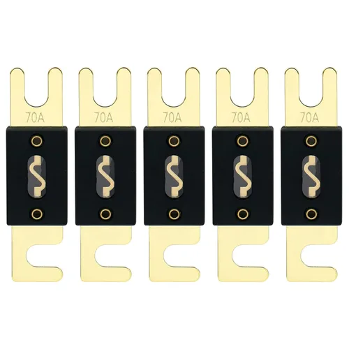 Miniatura 48 de Baomain Paquete de 2 fusibles ANL de 300 A a granel con terminales chapados en oro para audio de automóvil, amplificador, camión, barco, RV