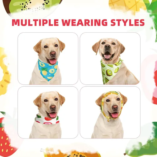 Miniatura 6 de PUPTECK Bandana de cumpleaños para perro, traje de 4 piezas, bufanda de babero triangular suave para mascotas, suministros de decoración de fiesta