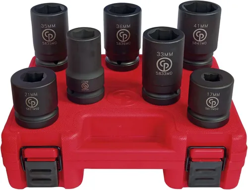 Miniatura 2 de Chicago Pneumatic SS814D - Unidad cuadrada de 1 pulgada, métrica profunda, 6 puntos, juego de llaves de impacto (4 piezas)