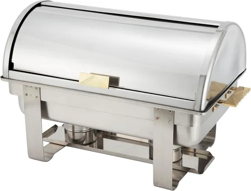 Miniatura 5 de Winco Madison - Chafer de acero inoxidable con tapa enrollable, 6 cuartos de galón