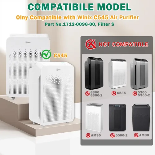 Miniatura 2 de Paquete de 4 filtros de repuesto C545 True HEPA S compatibles con purificador de aire Winix C545, B151, P150, 9300, filtro Ture HPEA S solamente