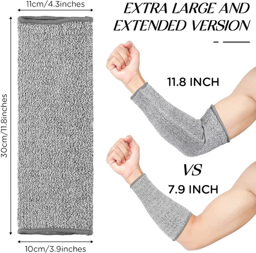 Miniatura 2 de Neer 4 pares de mangas protectoras para brazos para piel delgada, anticortes y resistentes a quemaduras, funda para antebrazo para cocina y Negro