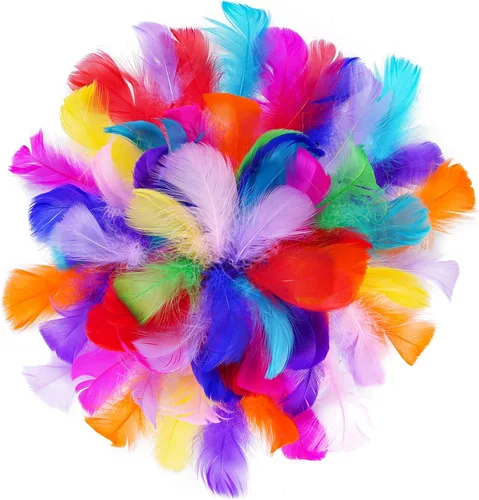 Miniatura 11 de obmwang 100 plumas de ganso naturales de 3.1-4.7 in para manualidades, bodas, fiestas, decoración del hogar, color negro