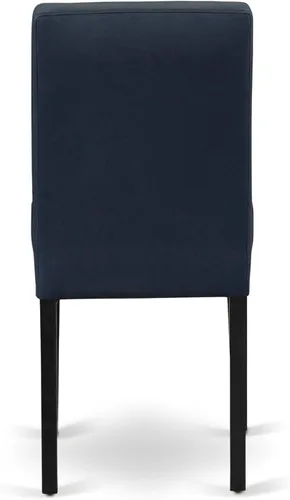 Miniatura 19 de East West Furniture NFAS3-BLK-09 - Juego de mesa de cocina de 3 piezas, incluye una mesa de madera y 2 sillas acolchadas de tela de poliéster azul