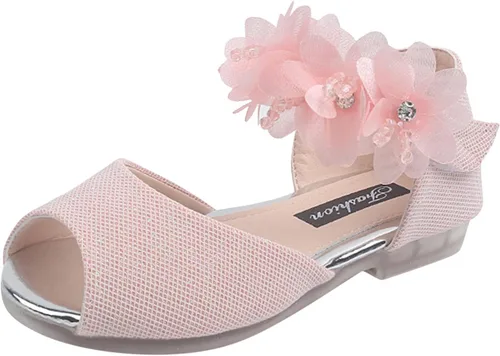 synia Sandalias de gelatina con velcro para bebé, zapatos de flores antideslizantes para el verano, para niños pequeños, niños grandes
