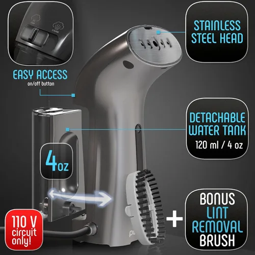Miniatura 6 de Mejor vaporizador para ropa, vaporizador de ropa de mano portátil para viajes, cabezal de vapor de metal, calentamiento en 25 segundos, sistema